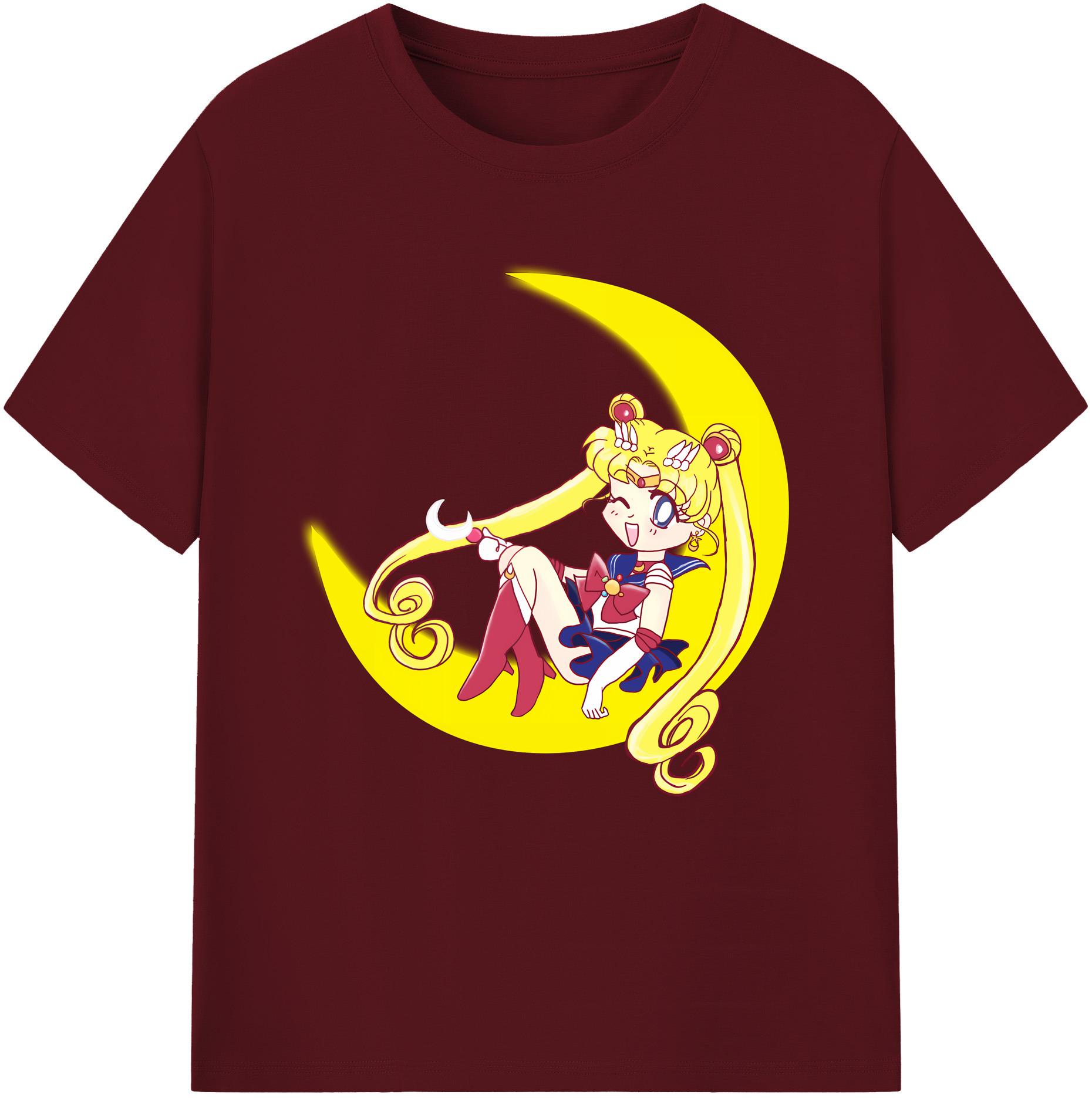 （画像用） 美少女戦士セーラームーン 月野 うさぎ つきの うさぎ Sailor Moon Tsukino Usagi 綿100％半袖Tシャツ（フロントプリント）